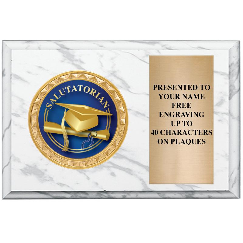 6" X 4" WHITE MBL INSERT PLQ