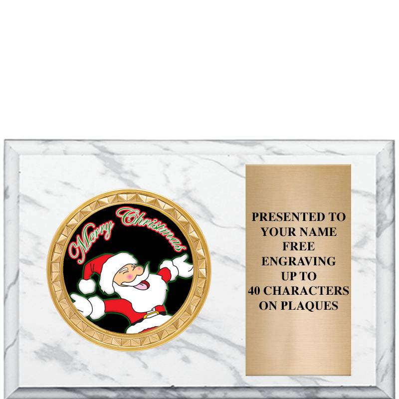 6" X 4" WHITE MBL INSERT PLQ