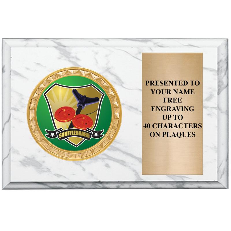 6" X 4" WHITE MBL INSERT PLQ