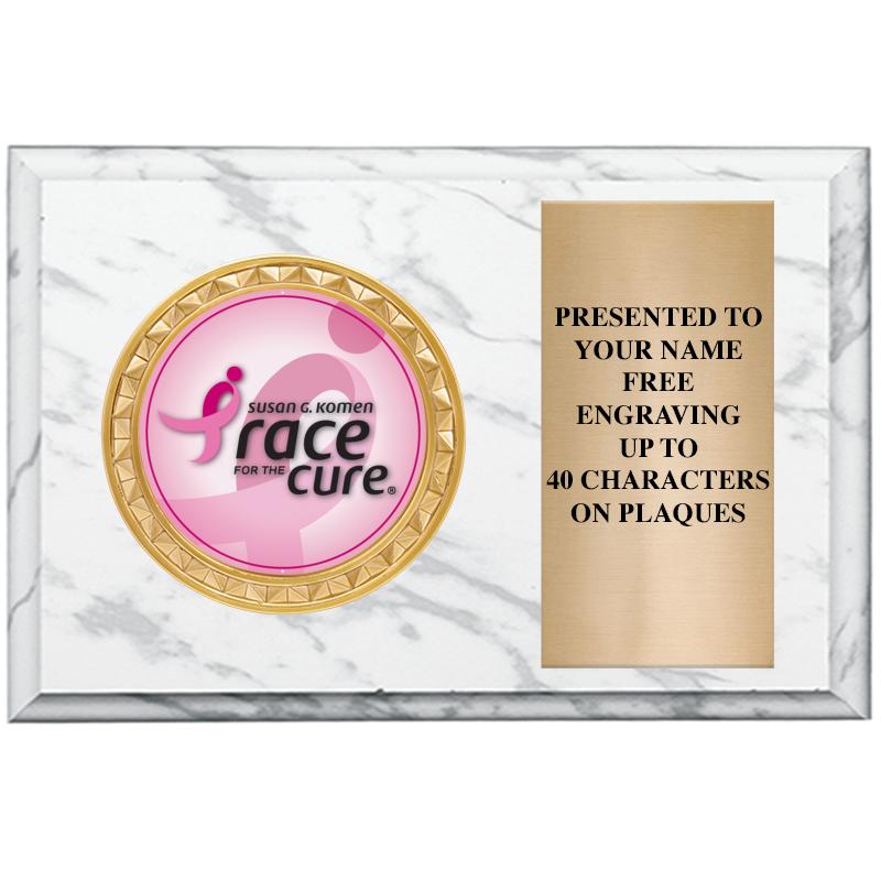 6" X 4" WHITE MBL INSERT PLQ