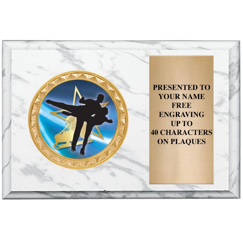 6" X 4" WHITE MBL INSERT PLQ