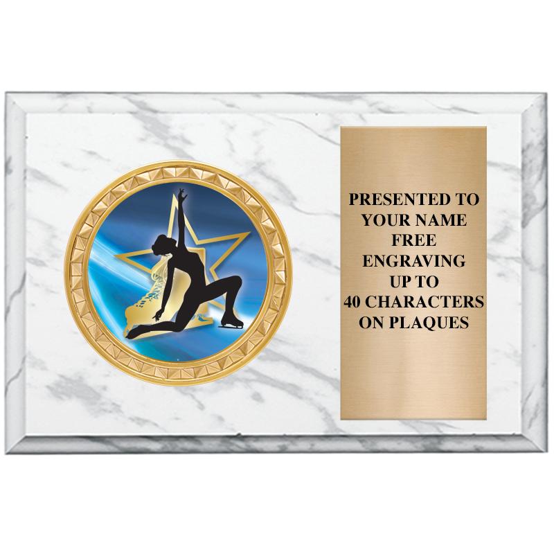 6" X 4" WHITE MBL INSERT PLQ