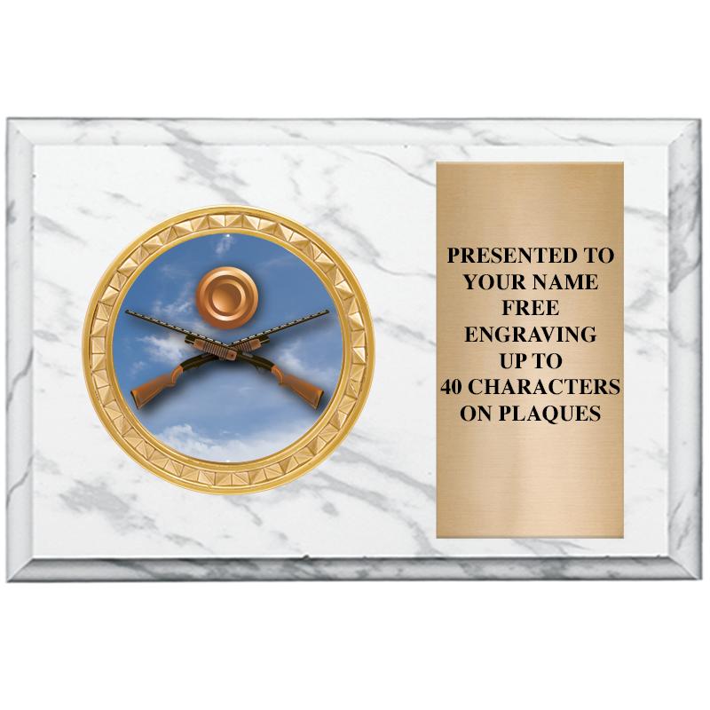 6" X 4" WHITE MBL INSERT PLQ