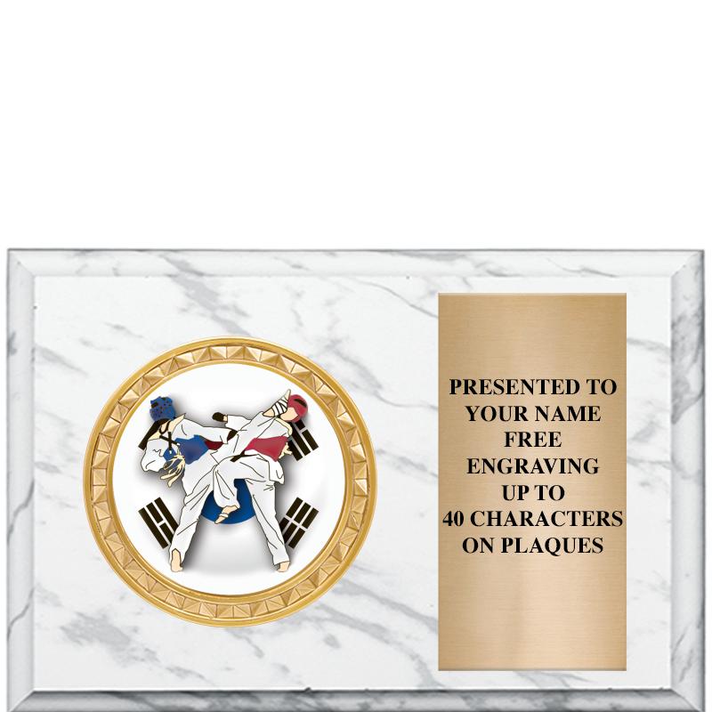 6" X 4" WHITE MBL INSERT PLQ