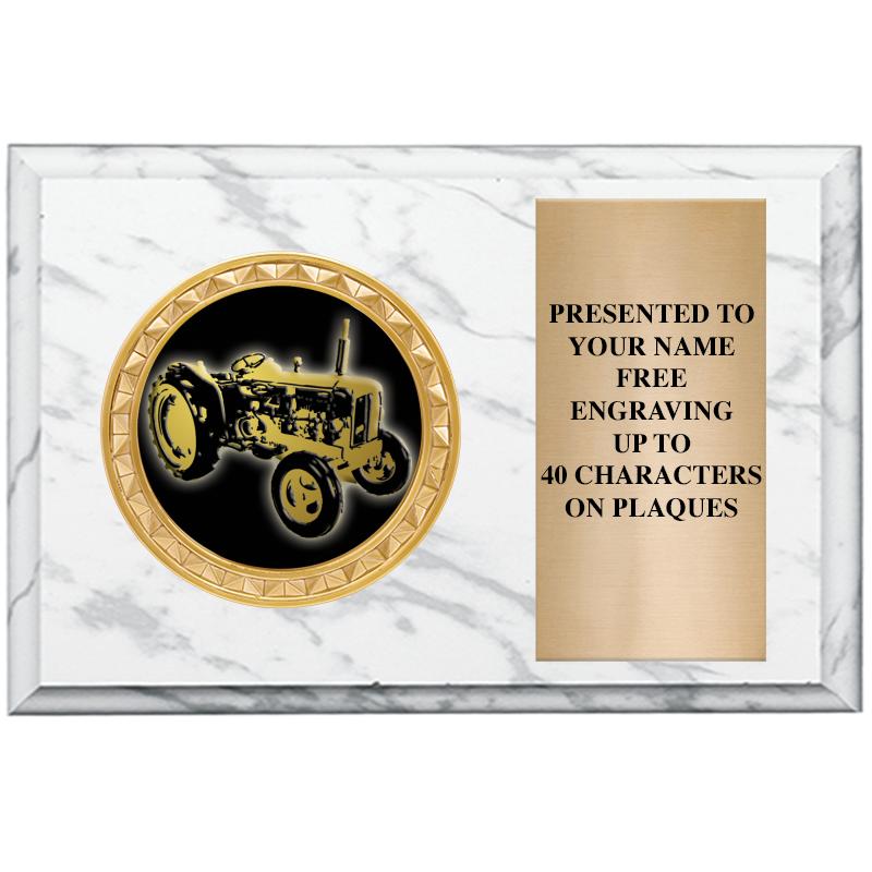 6" X 4" WHITE MBL INSERT PLQ