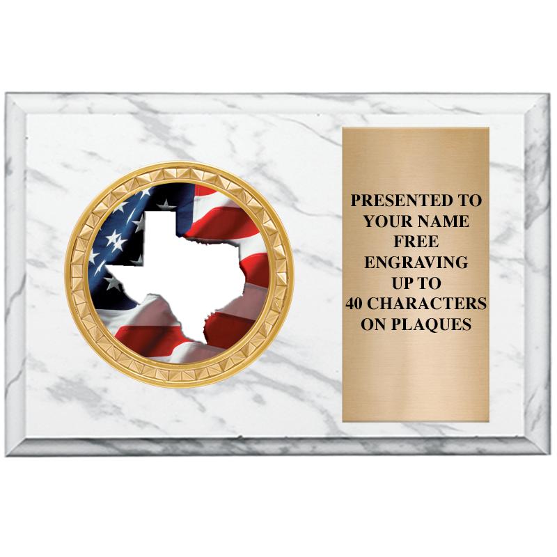 6" X 4" WHITE MBL INSERT PLQ