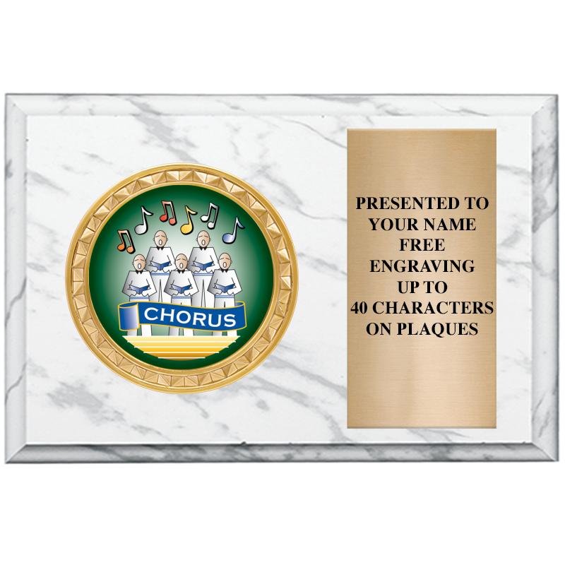 6" X 4" WHITE MBL INSERT PLQ