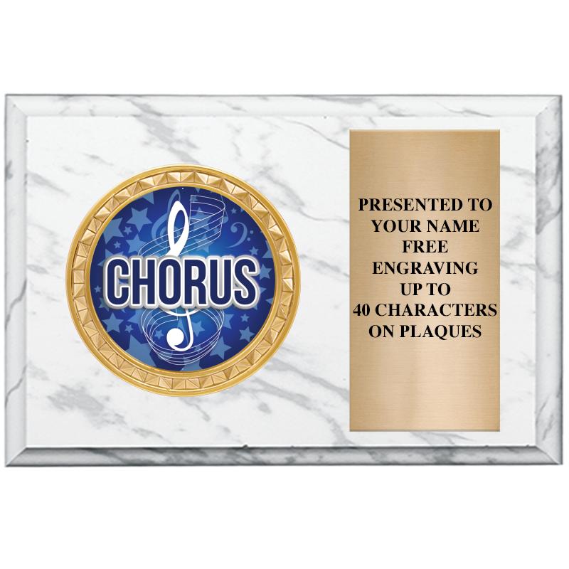 6" X 4" WHITE MBL INSERT PLQ