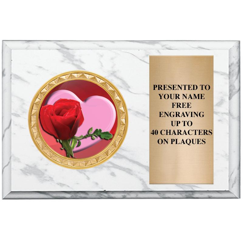 6" X 4" WHITE MBL INSERT PLQ