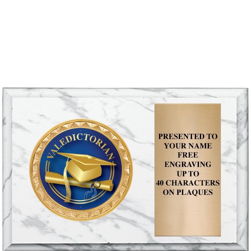 6" X 4" WHITE MBL INSERT PLQ