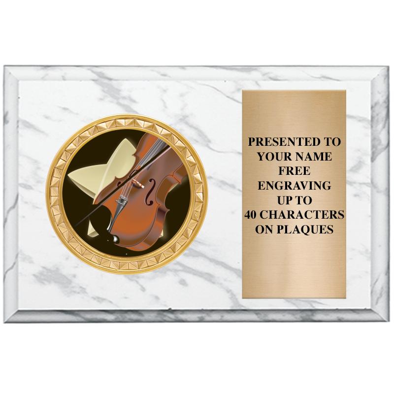 6" X 4" WHITE MBL INSERT PLQ