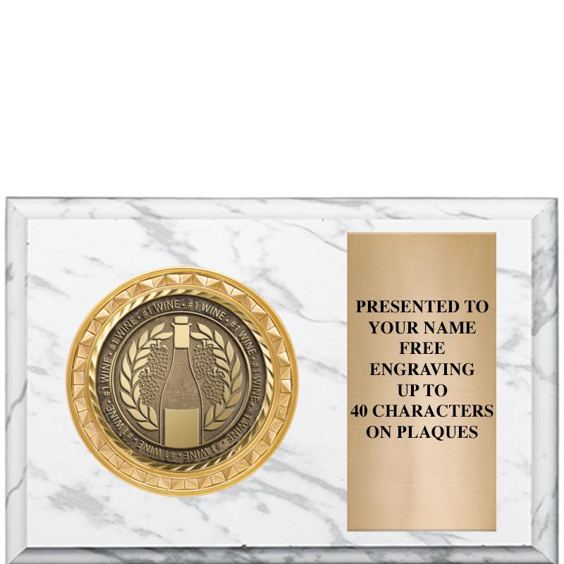 6" X 4" WHITE MBL INSERT PLQ