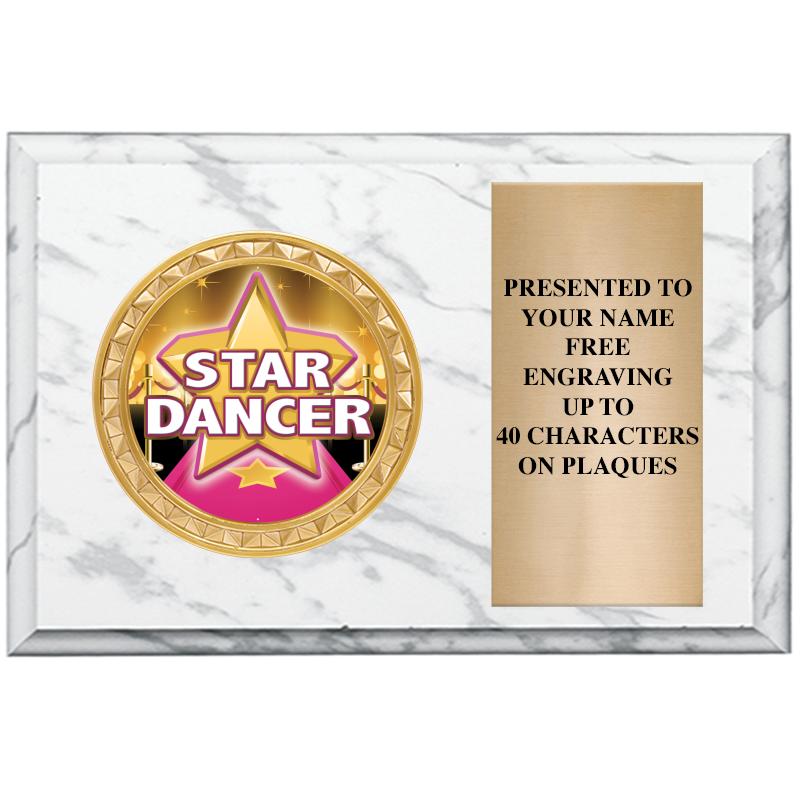 6" X 4" WHITE MBL INSERT PLQ