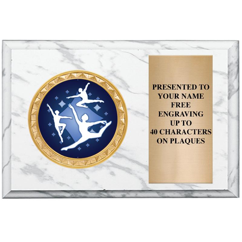 6" X 4" WHITE MBL INSERT PLQ