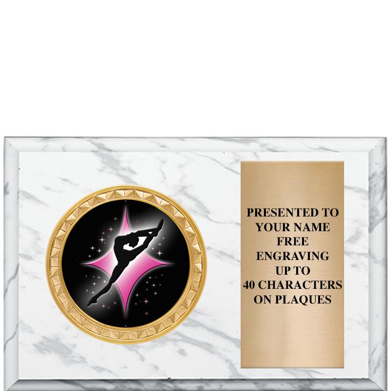 6" X 4" WHITE MBL INSERT PLQ