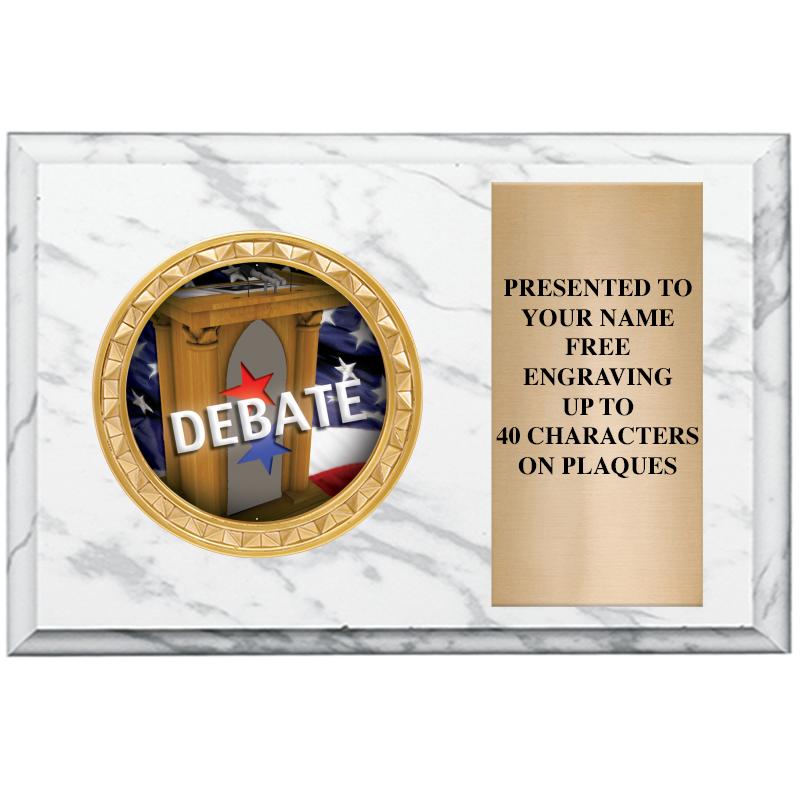 6" X 4" WHITE MBL INSERT PLQ