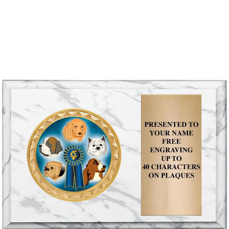 6" X 4" WHITE MBL INSERT PLQ