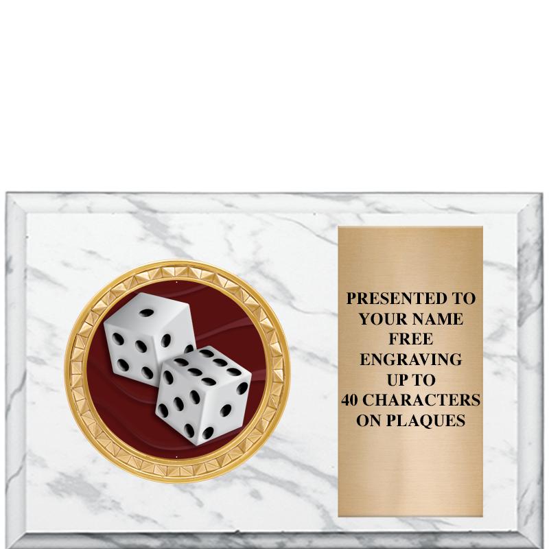 6" X 4" WHITE MBL INSERT PLQ