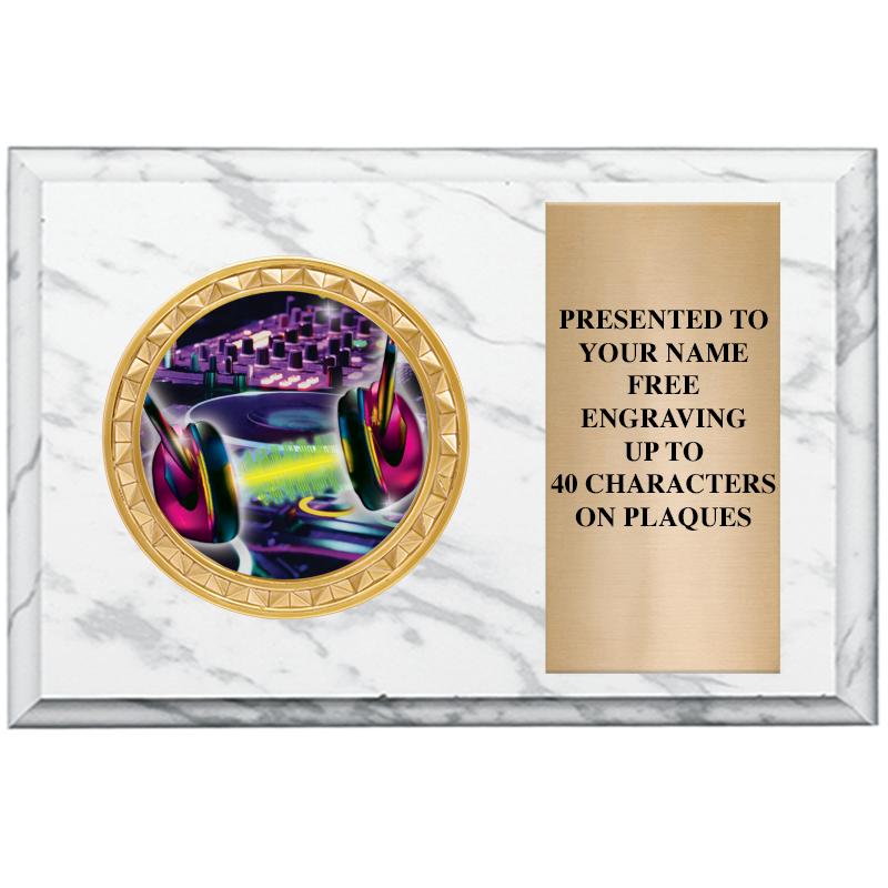 6" X 4" WHITE MBL INSERT PLQ