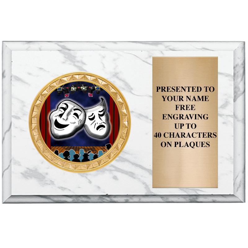 6" X 4" WHITE MBL INSERT PLQ