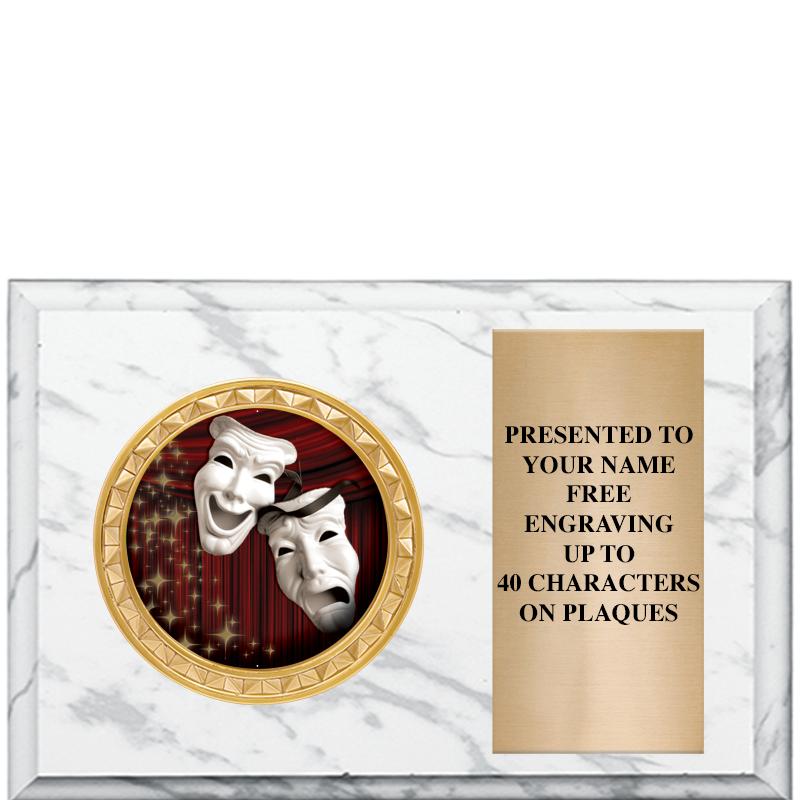 6" X 4" WHITE MBL INSERT PLQ