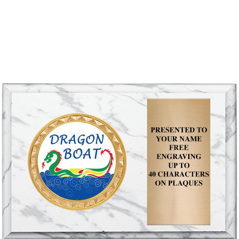 6" X 4" WHITE MBL INSERT PLQ