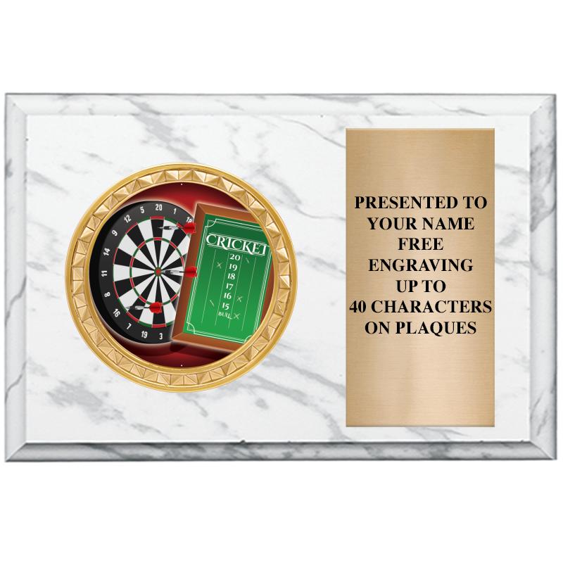 6" X 4" WHITE MBL INSERT PLQ