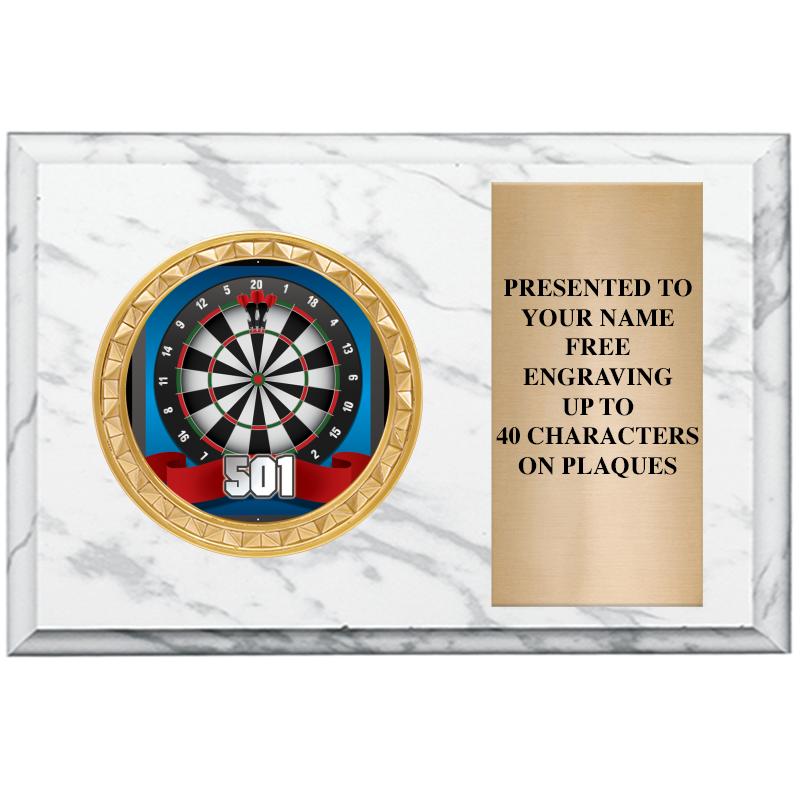 6" X 4" WHITE MBL INSERT PLQ