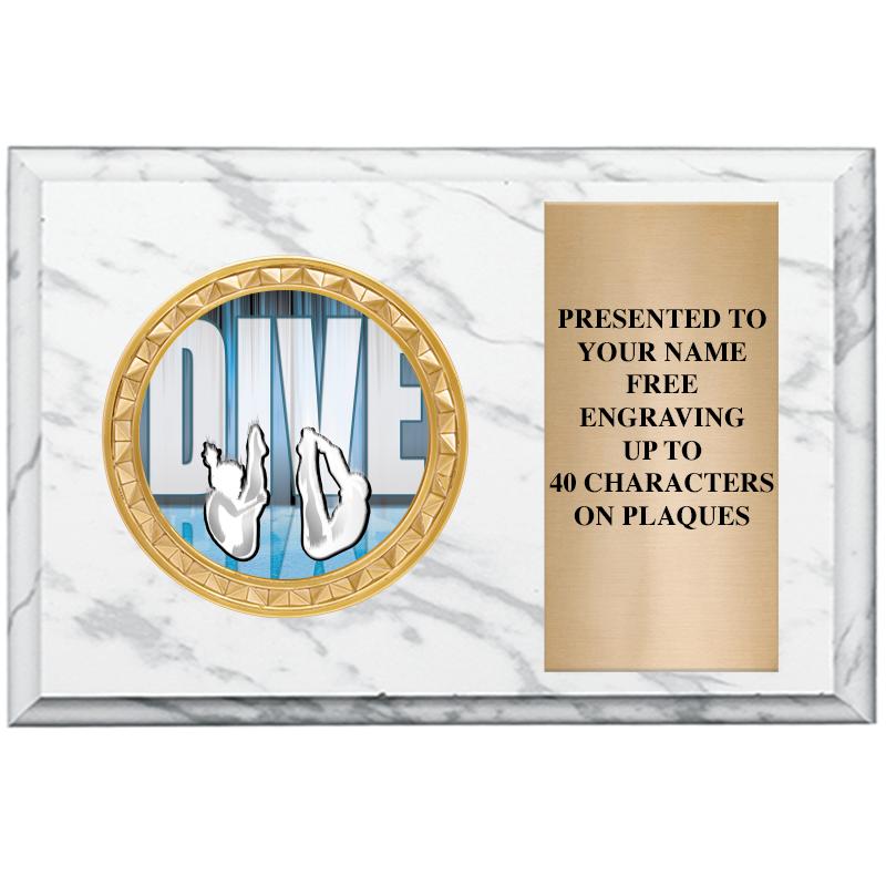 6" X 4" WHITE MBL INSERT PLQ