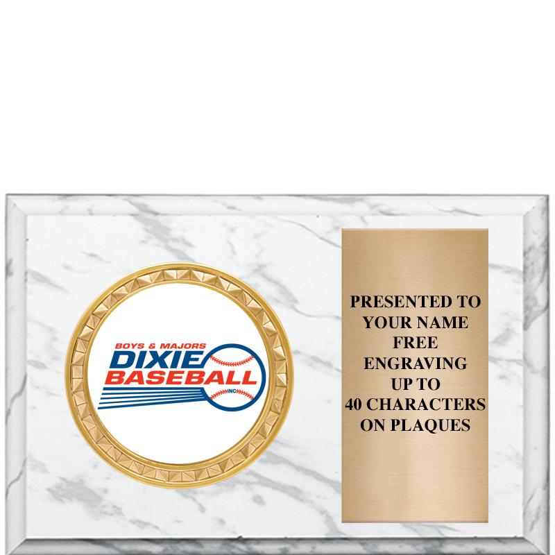 6" X 4" WHITE MBL INSERT PLQ