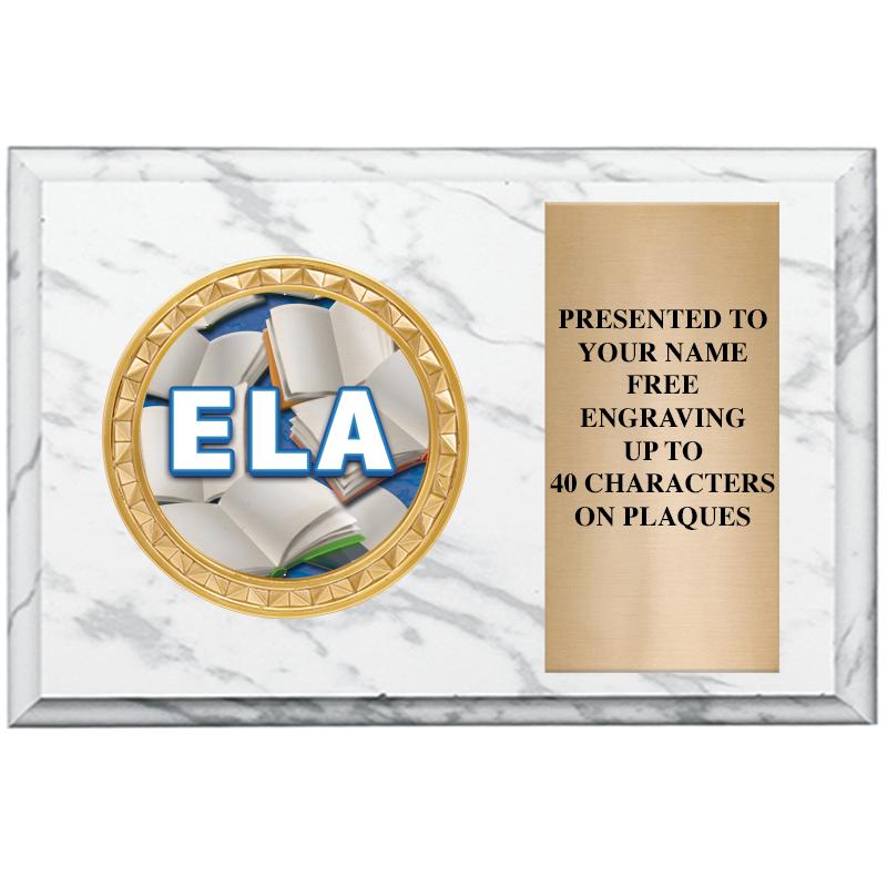 6" X 4" WHITE MBL INSERT PLQ