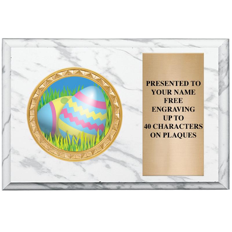 6" X 4" WHITE MBL INSERT PLQ