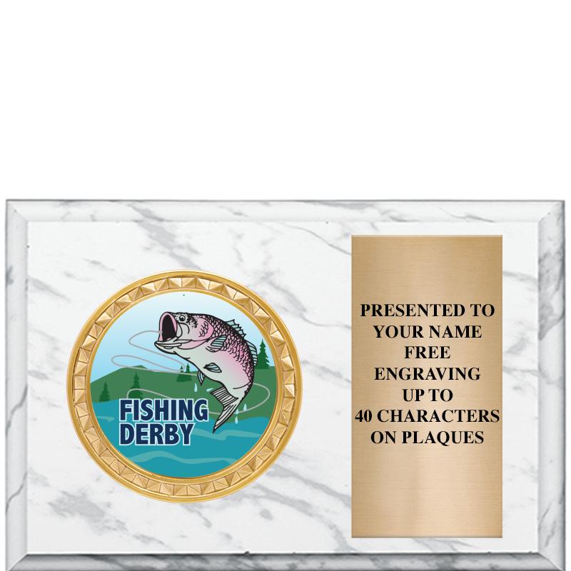 6" X 4" WHITE MBL INSERT PLQ