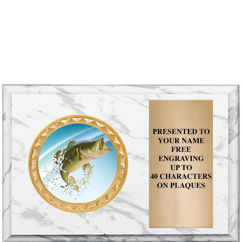 6" X 4" WHITE MBL INSERT PLQ