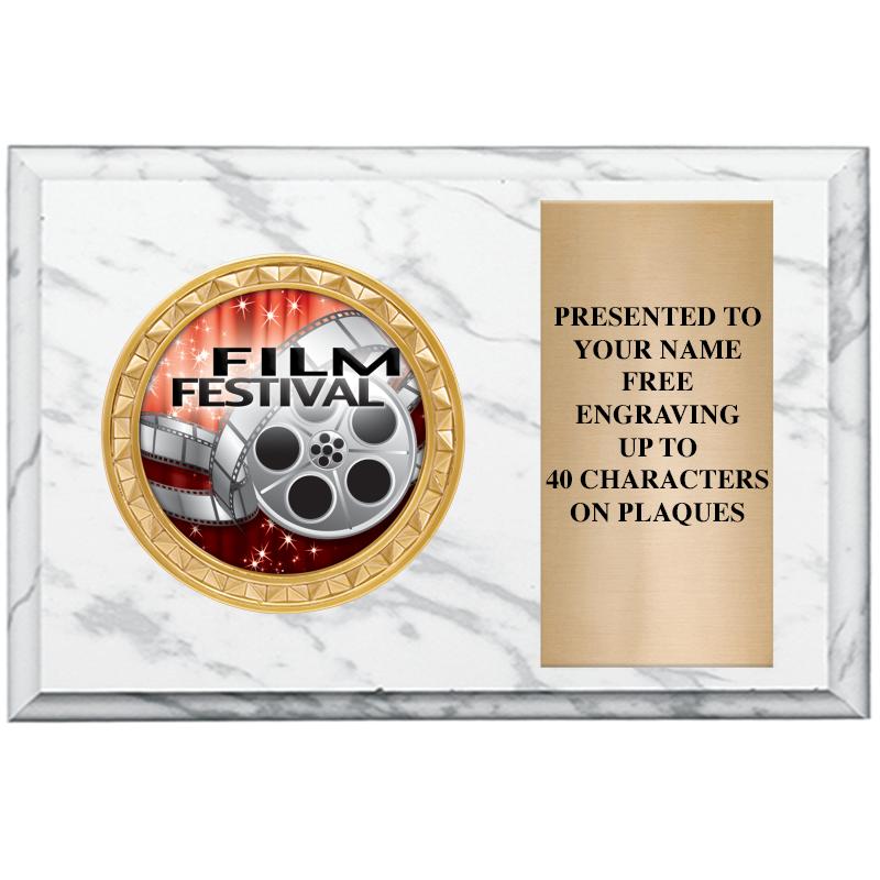 6" X 4" WHITE MBL INSERT PLQ