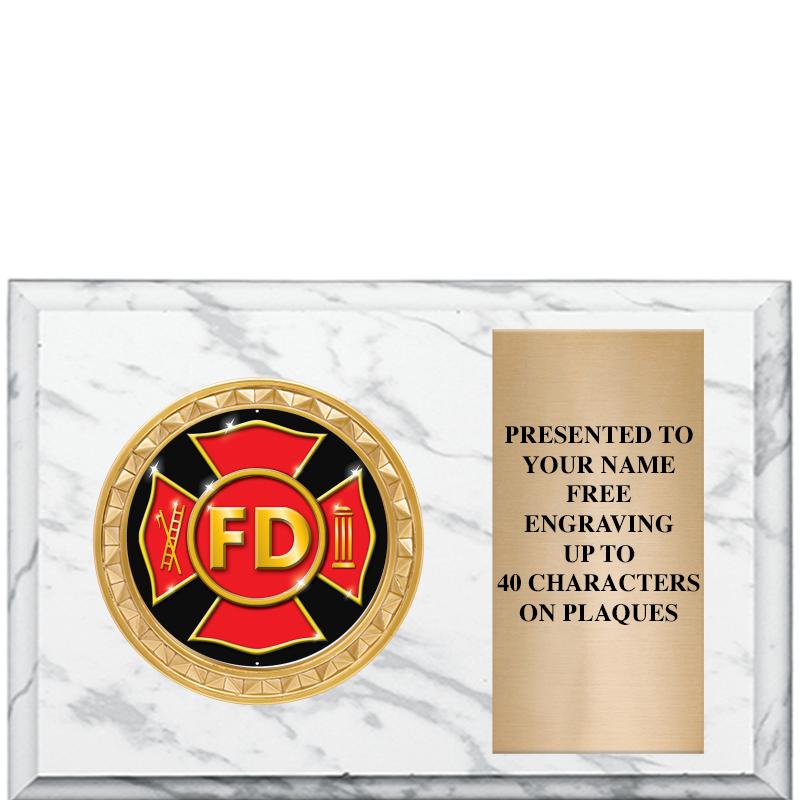 6" X 4" WHITE MBL INSERT PLQ