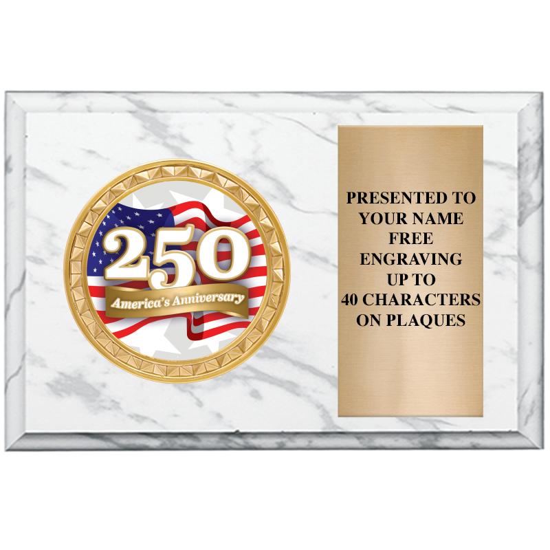 6" X 4" WHITE MBL INSERT PLQ