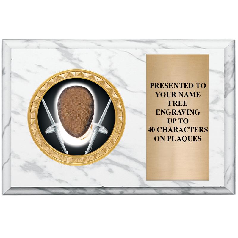 6" X 4" WHITE MBL INSERT PLQ