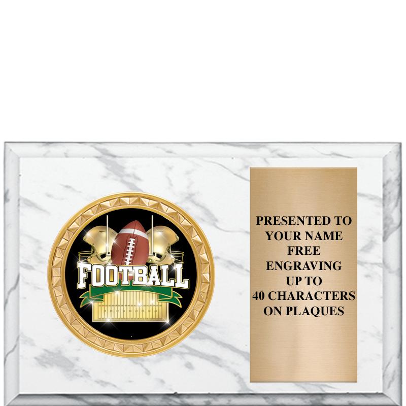 6" X 4" WHITE MBL INSERT PLQ