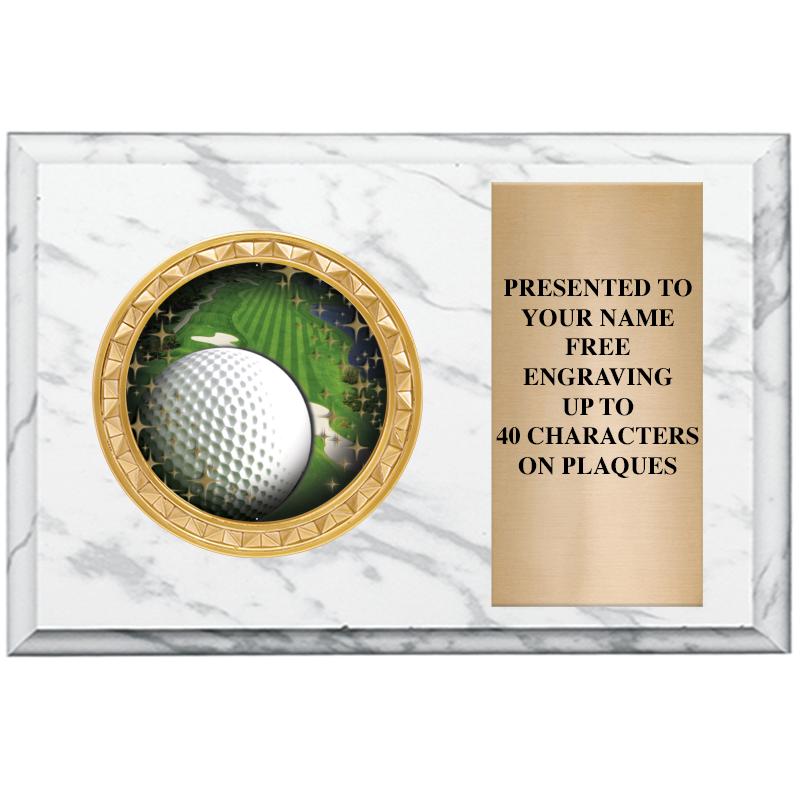 6" X 4" WHITE MBL INSERT PLQ