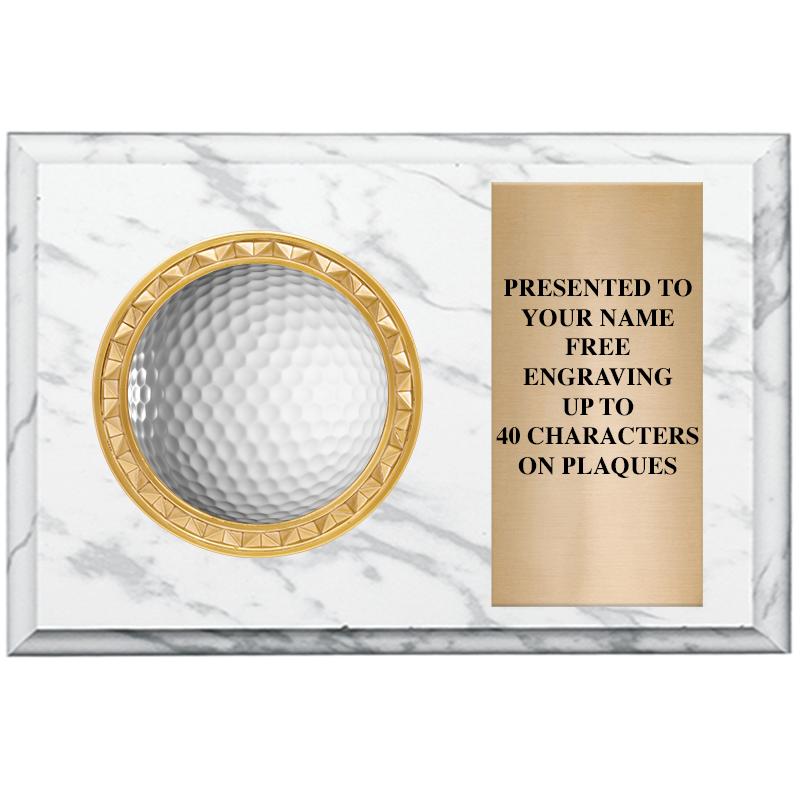 6" X 4" WHITE MBL INSERT PLQ