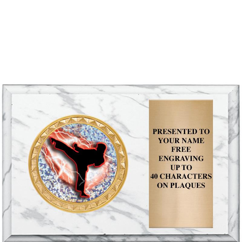 6" X 4" WHITE MBL INSERT PLQ