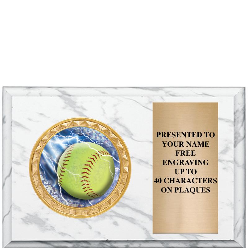 6" X 4" WHITE MBL INSERT PLQ