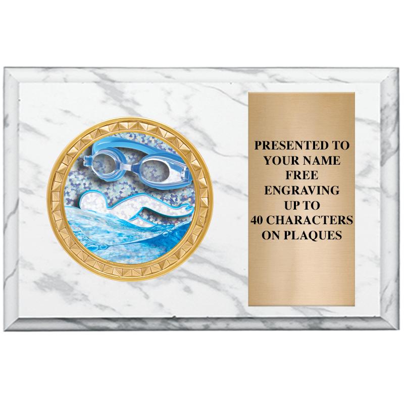 6" X 4" WHITE MBL INSERT PLQ