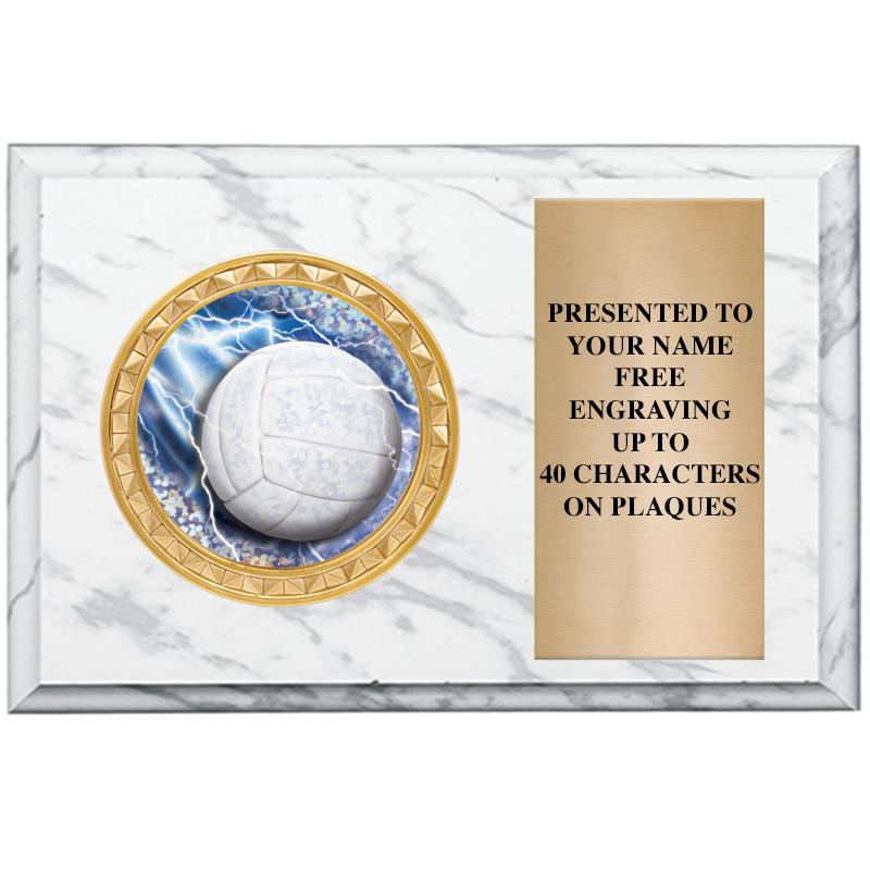 6" X 4" WHITE MBL INSERT PLQ
