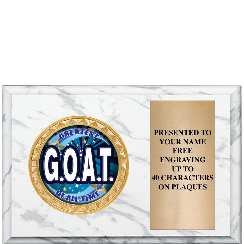 6" X 4" WHITE MBL INSERT PLQ