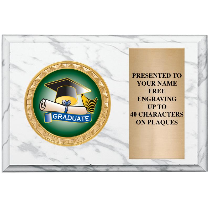 6" X 4" WHITE MBL INSERT PLQ