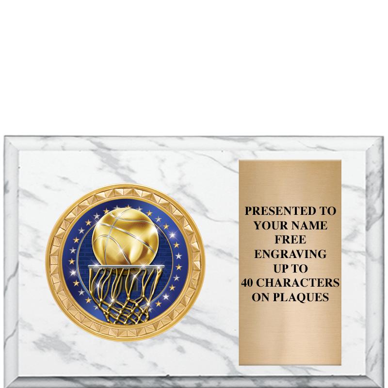 6" X 4" WHITE MBL INSERT PLQ