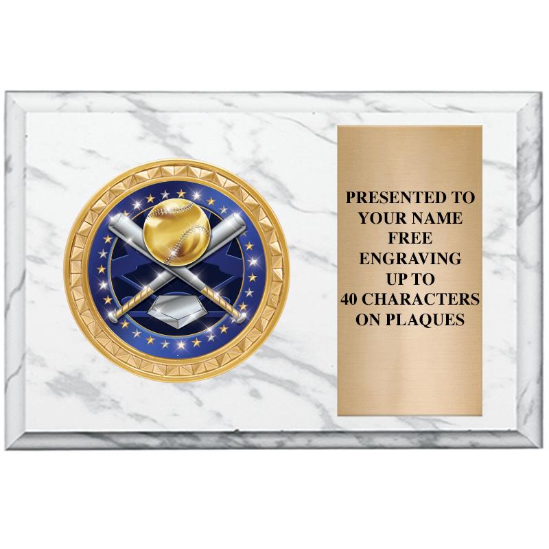 6" X 4" WHITE MBL INSERT PLQ