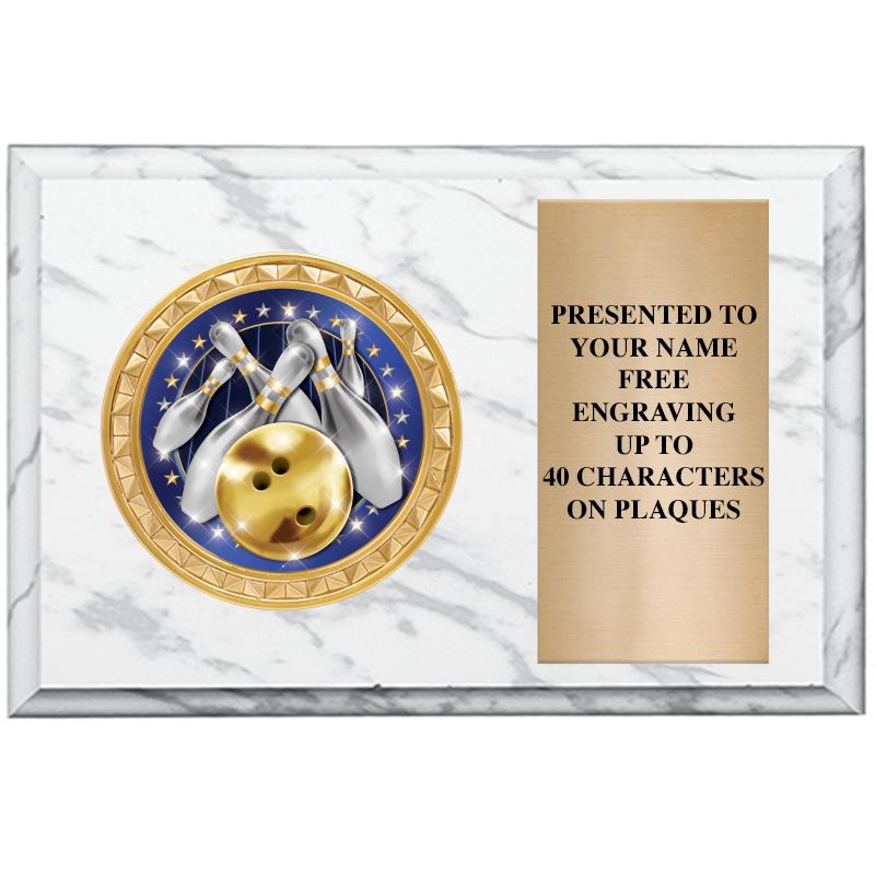 6" X 4" WHITE MBL INSERT PLQ